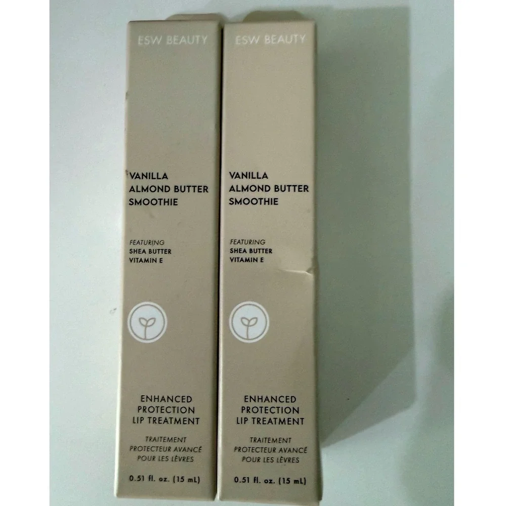2 pack ESW Beauty Vanilla Almond Butter Smoothie Lip Treatment Shea Vitamin E